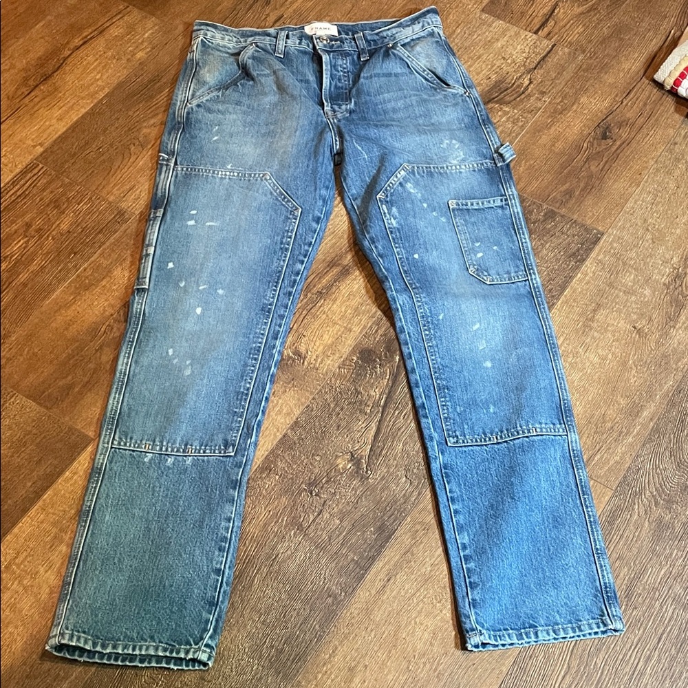 FRAME  Carpenter Jeans with Paint Splatter Detail